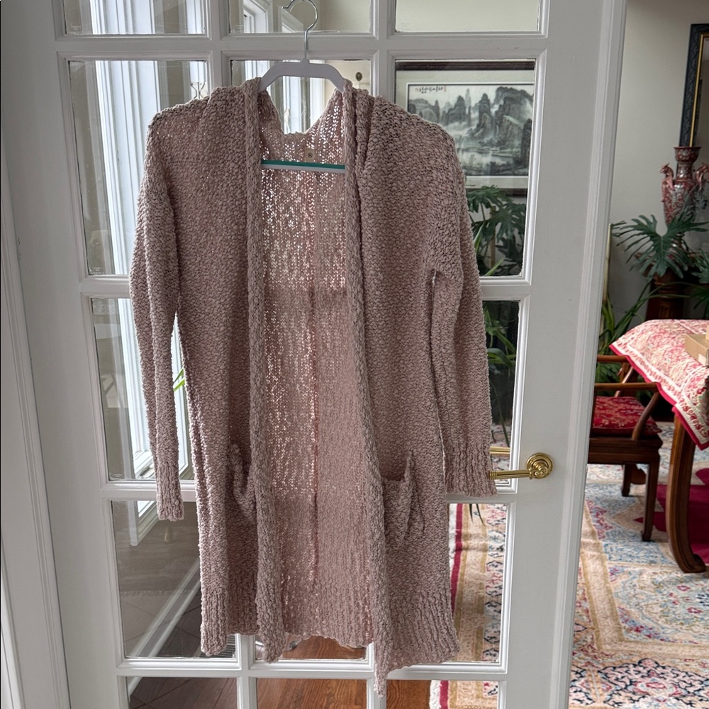 Wishlist Textured Open-Front Cardigan - Light Pink